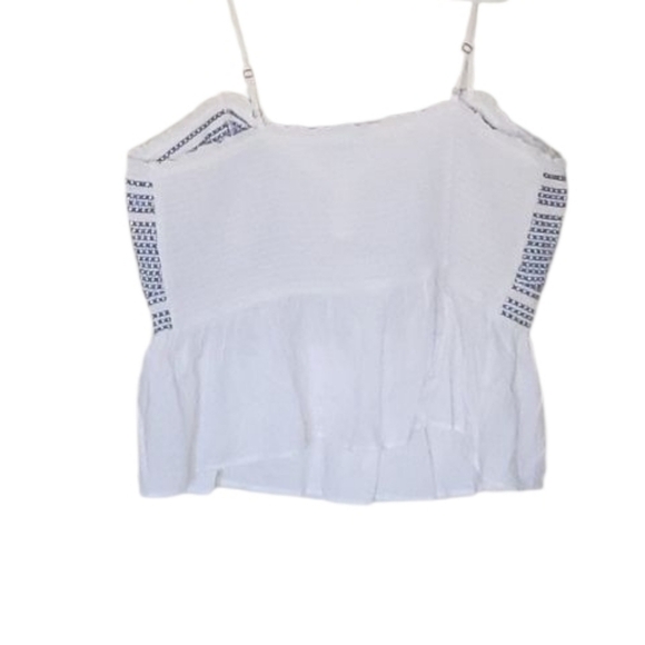 Old Navy White and Blue Patterned Spaghetti Strap Top Size 4X. NWT - Picture 4 of 4